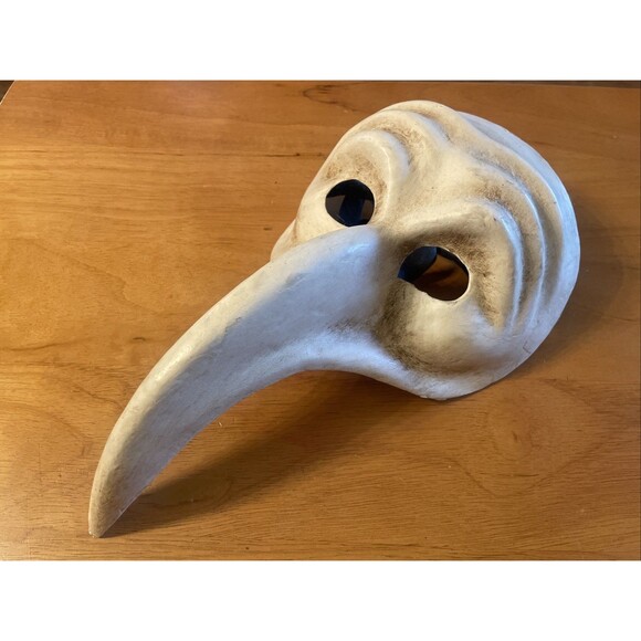 Vintage Venetian Long Nose Casanova Plague Carnival Mask Decorative - Picture 1 of 9